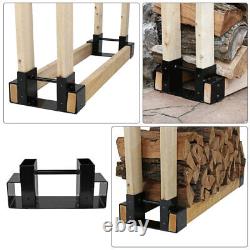 Heavy Duty Firewood Holder Indoor Match Stack Rack Wooden Frame