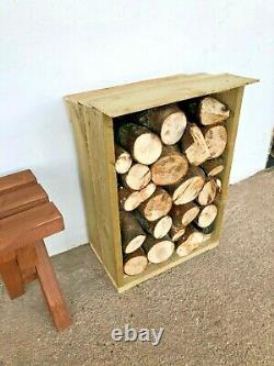 Heavy Duty Hand Made Small Wooden Log Store Treated Timber Wood Firewood