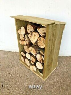 Heavy Duty Hand Made Small Wooden Log Store Treated Timber Wood Firewood