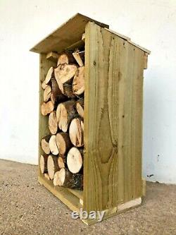 Heavy Duty Hand Made Small Wooden Log Store Treated Timber Wood Firewood