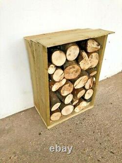 Heavy Duty Hand Made Small Wooden Log Store Treated Timber Wood Firewood