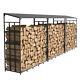Heavy Duty Iron Firewood Rack Wood Storage Holder 47inch Indoor/outdoor Log Hoop