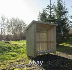 Heavy Duty Wooden Log Store with Waterproof Felt Covered Roof