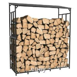 Jumbo Metal Firewood Shelf Garden Yard Firewood Log Stand Holder Stacking Aid UK