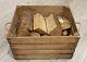 Log Basket / Fire Wood Store / Fireplace Kindling Box Old Wooden Apple Crate
