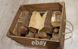 LOG BASKET / FIRE WOOD STORE / FIREPLACE KINDLING BOX Old Wooden Apple Crate