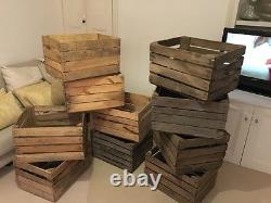 LOG STORE FIREPLACE KINDLING BOX FIRE WOOD STORAGE Old Wooden Apple Crate 