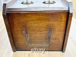 Large Antique Wooden Log Bin Coal Purdonium Edwardian Fireside Storage Box