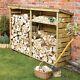 Large Rowlinson Pressure Treated Garden Wooden Firewood 7x2 Log Patio Store