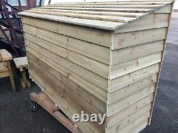 Large Wooden LogStore, 4ft hi x 6ft wide, Assembled, tanalised, full kindle shelf