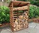 Large Xl Wide Tall Wooden Log Store Firewood Fire Wood Logs Storage Shed Garden
