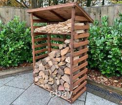 Large XL Wide Tall Wooden Log Store Firewood Fire Wood Logs Storage Shed Garden