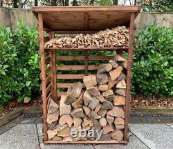 Large XL Wide Tall Wooden Log Store Firewood Fire Wood Logs Storage Shed Garden