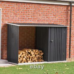 Lockable Metal Outdoor Wooden Log Store Metal Garden Fire Wood Store Shed