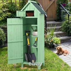 Lockable Wooden Outdoor Garden Shed Log Lawn Mower Tool Store Cabinet Unit House