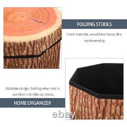 Log Cushions Small Stool with Storage Wooden Pile Multi-functional