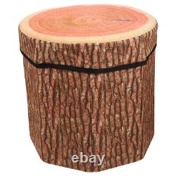 Log Lid Wooden Pile Storage Stool Multi-functional Space-saving