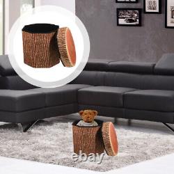 Log Lid Wooden Pile Storage Stool Multi-functional Space-saving