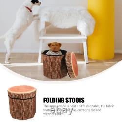 Log Lid Wooden Pile Storage Stool Multi-functional Space-saving