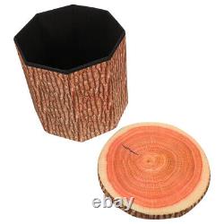 Log Lid Wooden Pile Storage Stool Multi-functional Space-saving