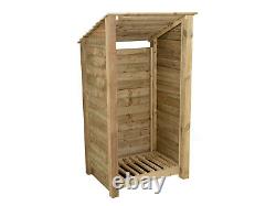 Log Store 6ft Wooden Garden Shed Reverse Roof W-990mm x H-1800mm x D-880mm