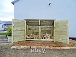 Log Store Outdoor Garden Shed 4Ft (W-187cm, H-126cm, D-81cm) Green or Brown Sale