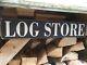 Log Store Sign Vintage Old Cottage Style Wooden Handmade Plaque Logs Holiday