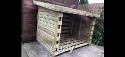 Log Store Wooden Garden Pent Outdoor Patio Storage Heavy Duty 16mm