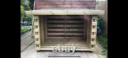 Log Store Wooden Garden Pent Outdoor Patio Storage Heavy Duty 16mm