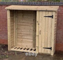 Log & Tool Store 6ft Wide Outdoor Wooden Log store Pressure Treated