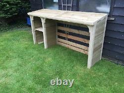 Log store kindling store bin/recycle tidy wooden hand made