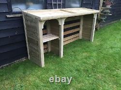 Log store kindling store bin/recycle tidy wooden hand made