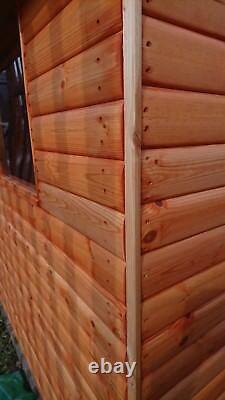 Loglap Apex Wooden Garden Shed Quality Redwood T&G Hut Barrel Board Cladding