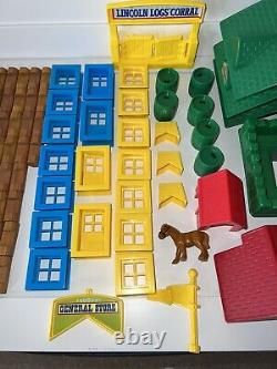 Lot Of 221 Assorted Lincoln Logs Replacement Wooden Pieces General Store Corral