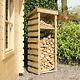 Narrow Garden Wood Log Store Storage Timber Wooden Unit Pressure Treated