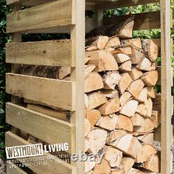 Narrow Wooden Log Store Firewood Storage Wood Cover Tanalised New
