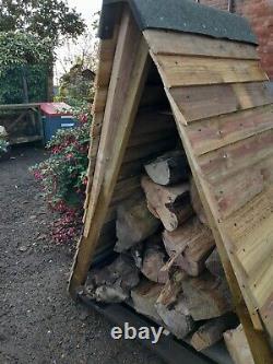 New Wooden Log Store Firewood Storage Outdoor Garden Logs Tanalised