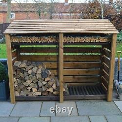 Normanton 6ft Wooden Log Store Also Available With Doors UK Hand Made