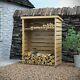 Outdoor Beautiful Wooden Log Store Garden Storage Shed Natural Timber New