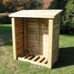 Outdoor Double Bay Wooden Log Store 5X4 15YR ROT GUARANTEE