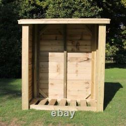 Outdoor Double Bay Wooden Log Store 5X4 15YR ROT GUARANTEE