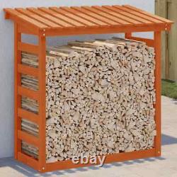 Outdoor Firewood Storage Shed Wooden Wall Log Store Garden Rack Solid Pine Wax