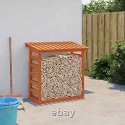 Outdoor Firewood Storage Shed Wooden Wall Log Store Garden Rack Solid Pine Wax