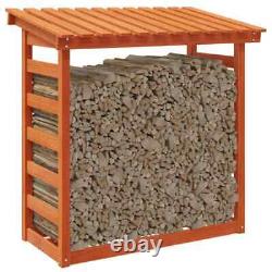 Outdoor Firewood Storage Shed Wooden Wall Log Store Garden Rack Solid Pine Wax