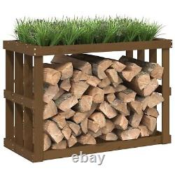 Outdoor Log Holder & Planter Multi Colors Wooden Firewood Stand Solid Wood Pine