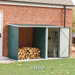 Outdoor Wooden Log Store Metal Steel Heavy Duty Garden Fire Wood Store Shed