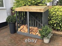 Outdoor Wooden Log Store Wood shed Fire wood storage reclaimed wood wood store