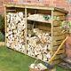 Pressure Treated Log Store Wooden Logstores New Un Used Wood Logstore 7ft X 2ft
