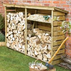 PRESSURE TREATED LOG STORE WOODEN LOGSTORES NEW UN USED WOOD LOGSTORE 7ft x 2ft