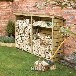 PRESSURE TREATED LOG STORE WOODEN LOGSTORES NEW UN USED WOOD LOGSTORE 7ft x 2ft